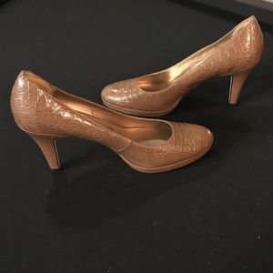ANN KLEIN Wystere sz 9m 3.5" heels, Taupe Croc